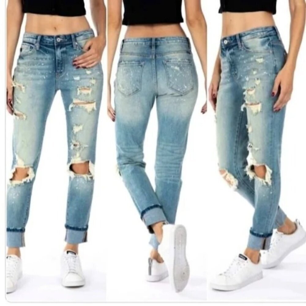 KanCan Shelly Distressed High Waist Jeans